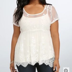 LACE BABYDOLL TOP